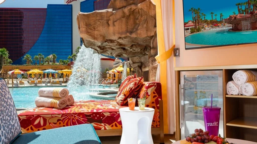 Pool cabana interior at Rio Las Vegas.