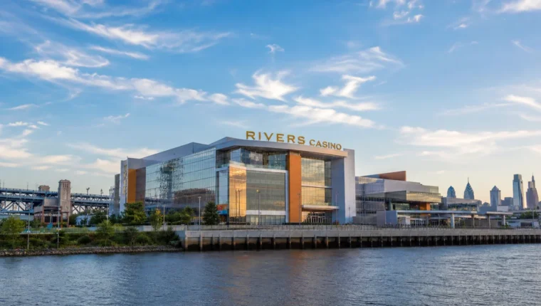 AI-generated exterior view of Rivers Casino Philadelphia, Philadelphia, Pennsylvania.