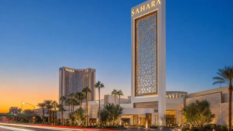 AI-generated exterior view of Sahara Las Vegas, Las Vegas, Nevada.