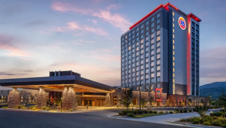 AI-generated exterior view of Sierra Sid's 76 Casino Sparks, Sparks, Nevada.