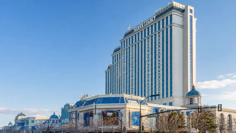 AI-generated exterior view of Silver Legacy Reno, Reno, Nevada.