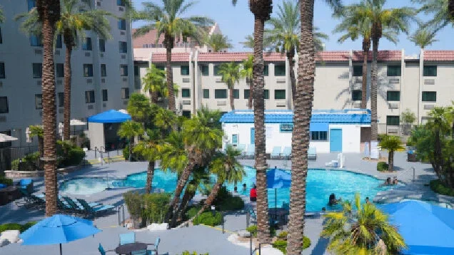 Pool view at Silver Sevens Casino Las Vegas.