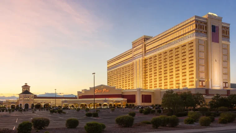 AI-generated exterior view of South Point Las Vegas, Nevada.