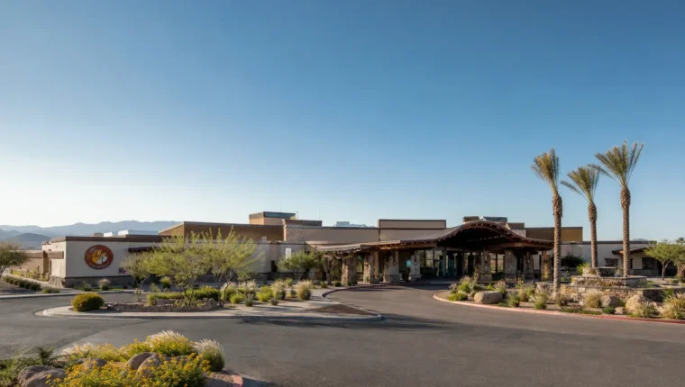 AI-generated exterior view of Spirit Mountain Casino Mohave Valley, AZ, Arizona.