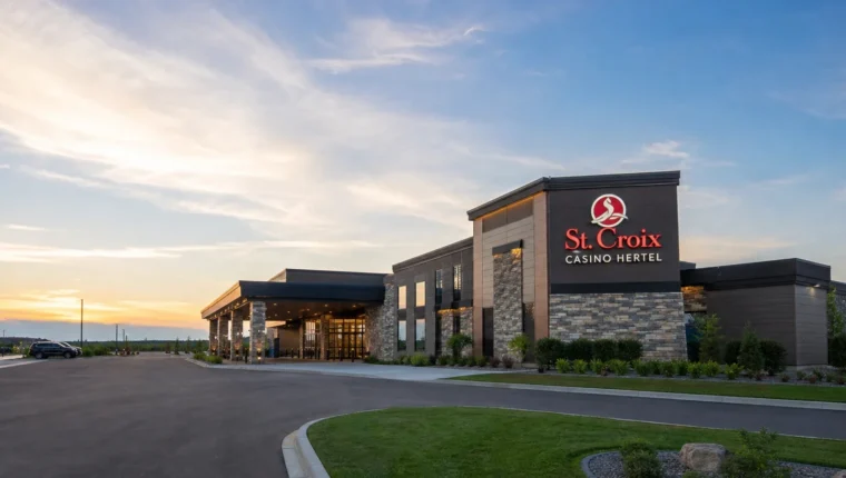 St Croix Casino Hertel 20 AI-generated exterior view of St Croix Casino Hertel, Webster, Wisconsin.