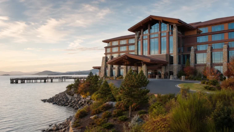 AI-generated exterior view of Swinomish Casino And Lodge Anacortes, Washington.