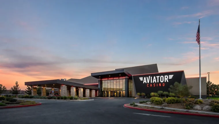 The Aviator Casino Delano 94 AI-generated exterior view of The Aviator Casino Delano, Delano, California.