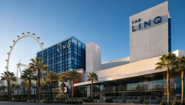 AI-generated exterior view of The Linq Casino Las Vegas, Las Vegas, Nevada.