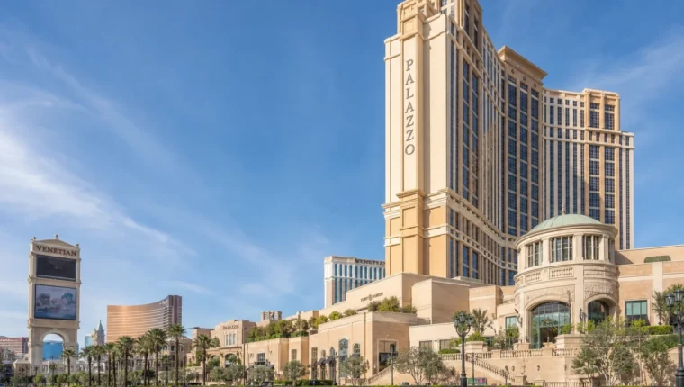 AI-generated exterior view of The Palazzo Las Vegas, Las Vegas, Nevada.