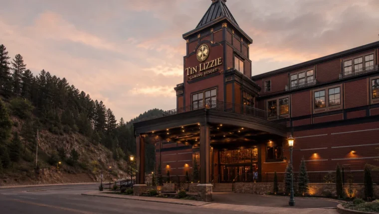 Tin Lizzie Gaming Resort Deadwood: Casino & Hotel Guide 25 AI-generated exterior view of Tin Lizzie Gaming Resort Deadwood, Deadwood, South Dakota.
