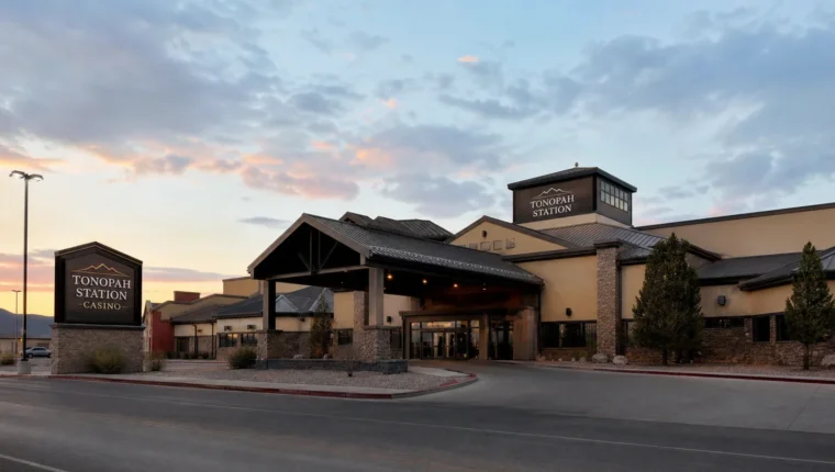 AI-generated exterior view of Tonopah Station Casino, Tonopah, Nevada.