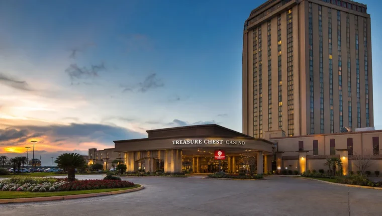 AI-generated exterior view of Treasure Chest Casino Kenner, Kenner, Louisiana.