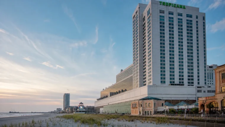 AI-generated exterior view of Tropicana Atlantic City, Atlantic City, New Jersey.