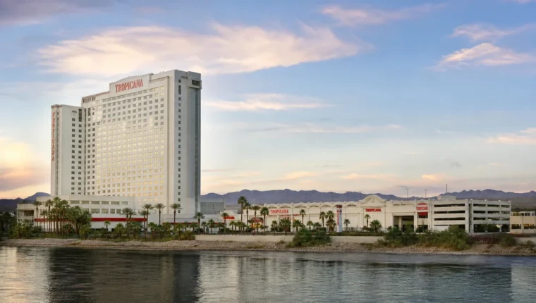 AI-generated exterior view of Tropicana Laughlin, Laughlin, Nevada.