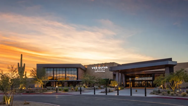 AI-generated exterior view of Vee Quiva Casino Laveen, AZ, Laveen, Arizona.