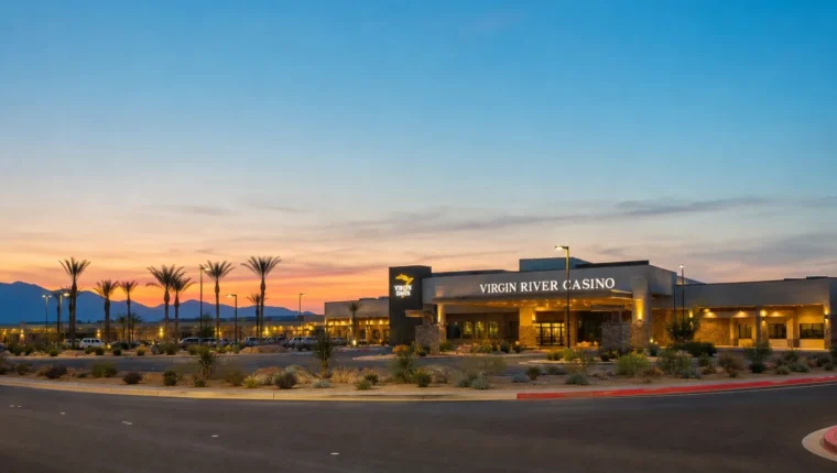 AI-generated exterior view of Virgin River Casino Mesquite, Mesquite, Nevada.