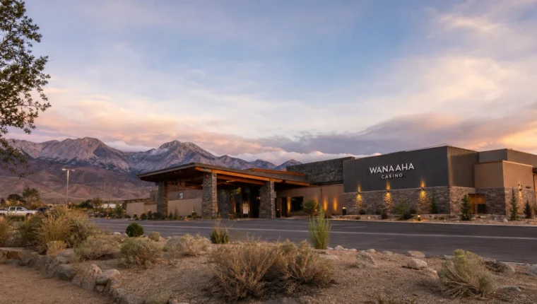 Wanaaha Casino Bishop: Games, Dining, and Visitor Guide 103 AI-generated exterior view of Wanaaha Casino Bishop, Bishop, California.