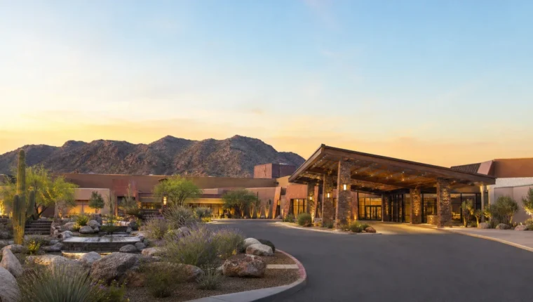 AI-generated exterior view of We-Ko PA Casino Resort Foutain Hills, AZ, Fort McDowell, Arizona.