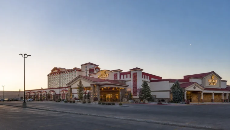AI-generated exterior view of Wendover Nugget Hotel And Casino, West Wendover, Nevada.
