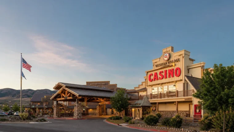 AI-generated exterior view of Western Village Casino Sparks, Sparks, Nevada.