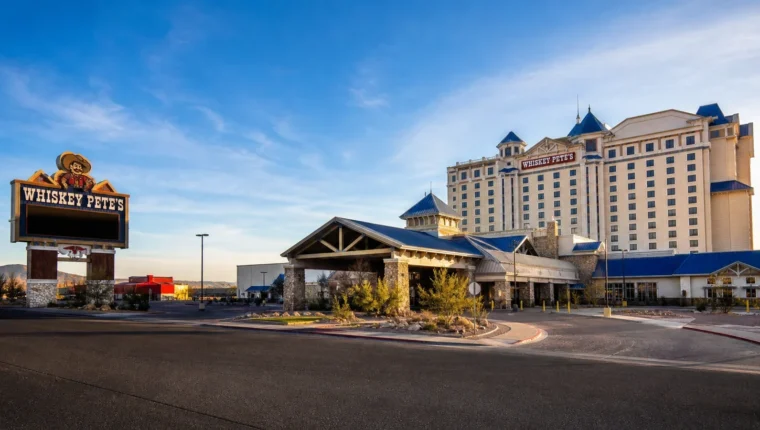 AI-generated exterior view of Whiskey Pete's Casino Primm, Primm, Nevada.