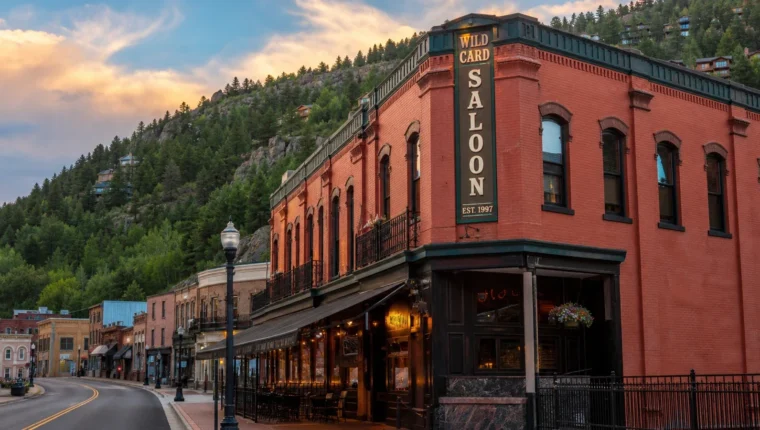 AI-generated exterior view of Wild Card Saloon Black Hawk, Black Hawk, Colorado.