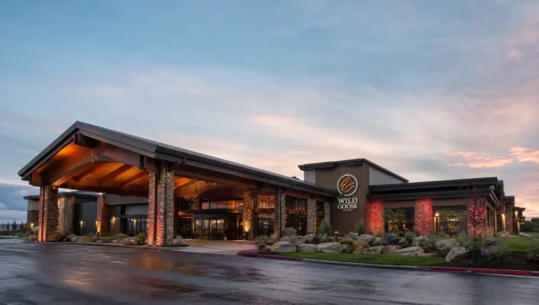 AI-generated exterior view of Wild Goose Casino Ellensburg, Ellensburg, Washington.