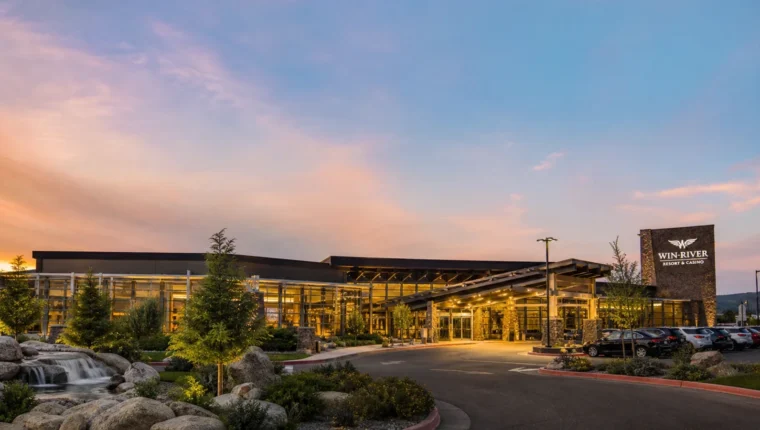 Win-River Resort & Casino Redding 104 AI-generated exterior view of Win-River Resort & Casino Redding, Redding, California.