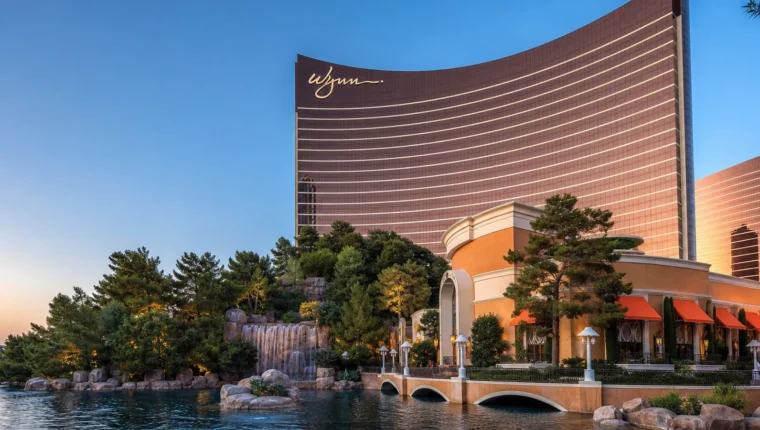 AI-generated exterior view of Wynn Casino Las Vegas, Nevada.